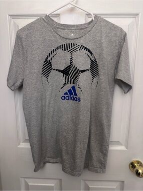 Adidas Gray T-Shirt with Soccer Logo